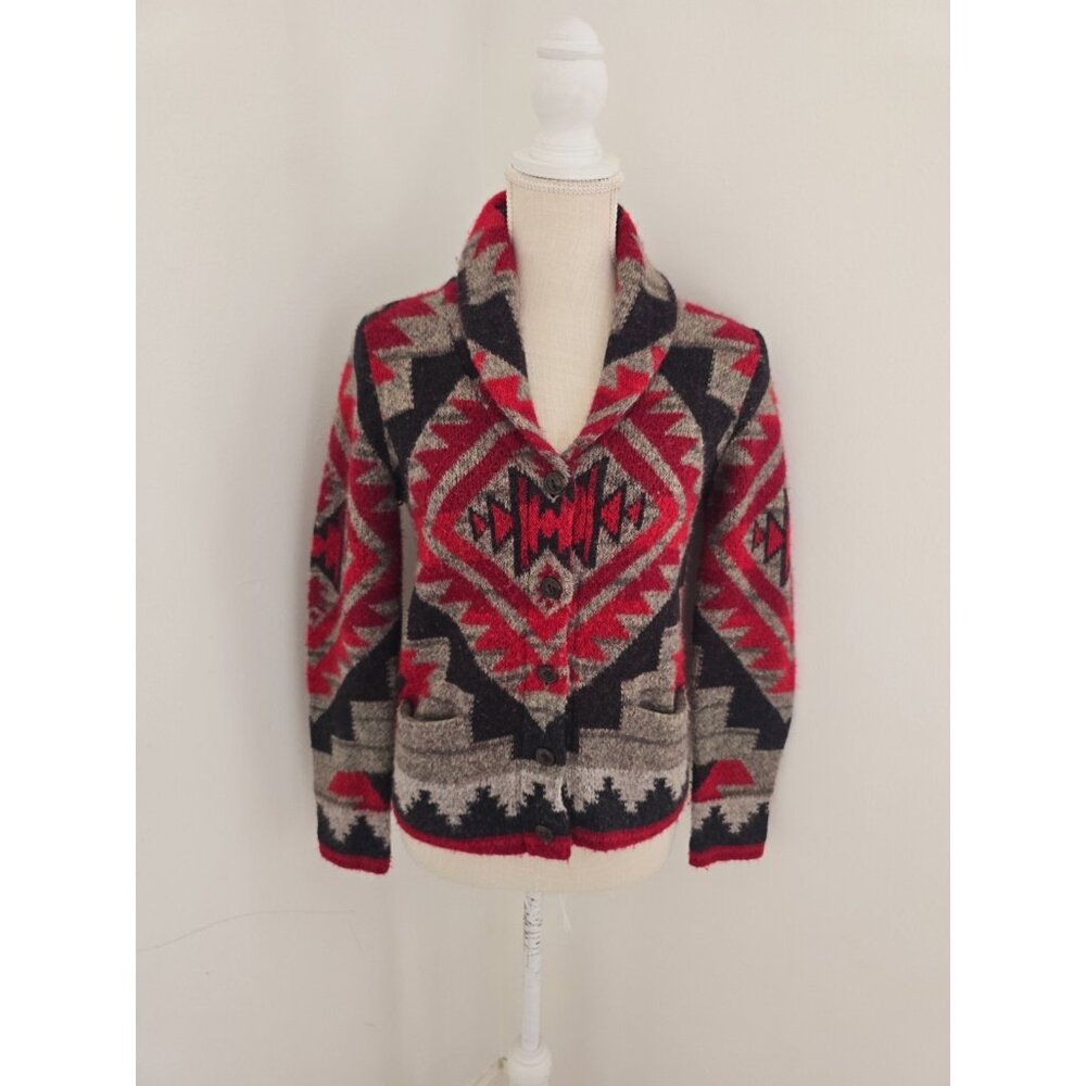 Denim & Supply Ralph Lauren Southwestern Wool Alpaca Cardigan Sweater M S Aztec